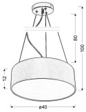 KIOTO LAMPA WISZĄCA 40 3X40W E27 KREMOWY