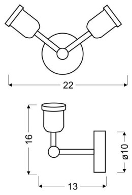 KIRIMU LAMPA KINKIET 2X60W E27 CZARNY