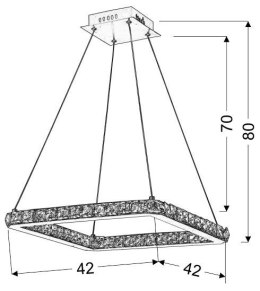 LORDS LAMPA WISZĄCA KWADRAT 42X42 24W LED CHROM