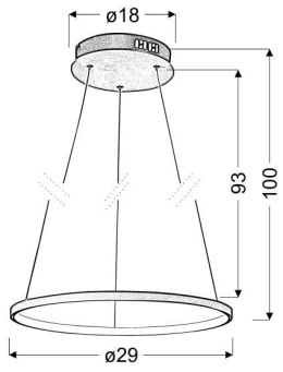 LUNE LAMPA WISZĄCA 30 OKRĄGŁY 18W LED 4000K CHROM