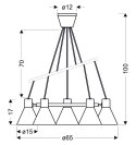 MORE LAMPA WISZĄCA 5X40W E27 CZARNY MATOWY