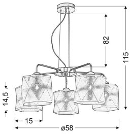 NOSJA LAMPA WISZĄCA 5X40W E27 CHROM