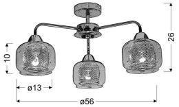 RAY LAMPA SUFITOWA 3X40W E14 CHROM