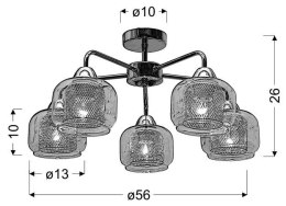 RAY LAMPA SUFITOWA 5X40W E14 CHROM