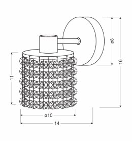 ROYAL LAMPA KINKIET 1X40W G9 CHROM+KRYSZTAŁKI CZARNE