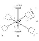 SAX LAMPA WISZĄCA SZTYCA 4X40W E14 SATYNA