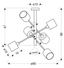 SAX LAMPA WISZĄCA SZTYCA 6X40W E14 SATYNA