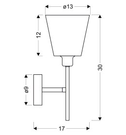 VOX LAMPA KINKIET 1X40W E14 CHROM Z ABAŻUREM