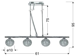 WIND LAMPA WISZĄCA 4X40W G9 CHROM