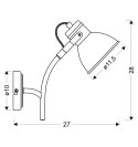 ZUMBA LAMPA KINKIET NA WYSIĘGNIKU 1X40W E14 BIAŁY+CZARNY