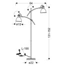 ZUMBA LAMPA PODŁOGOWA SZTYCA PROSTA 2X40W E27 BIAŁY+CZARNY