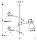 ZUMBA LAMPA WISZĄCA 3X60W E27 BIAŁY+CZARNY