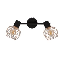 ACROBAT LAMPA SUFITOWA LISTWA 2X40W E14 CZARNY KLOSZ ZŁOTY