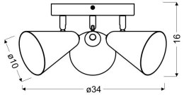 AMOR LAMPA SUFITOWA PLAFON 3X40W E14 SZARY MAT