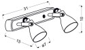 ASH LAMPA SUFITOWA LISTWA 2X40W GU10 SZARY MAT