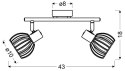 ATARRI LAMPA SUFITOWA LISTWA 2X25W E14 BIAŁY+DREWNO