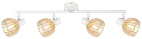 ATARRI LAMPA SUFITOWA LISTWA 4X25W E14 BIAŁY+DREWNO