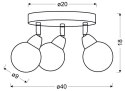 BOLO LAMPA SUFITOWA PLAFON 3X6W LED SMD GŁÓWKA OKRĄGŁA 1E Z PRZEGUBEM KLOSZ WYMIENNY KD SYSTEM CHROM/BEZBARWNY