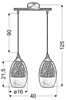 CELIA LAMPA WISZĄCA 2X60W E27 SREBRNY