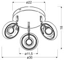 CELT LAMPA SUFITOWA PLAFON 3X6W LED CHROM 3000K