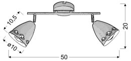 COTY LAMPA SUFITOWA LISTWA 2X40W E14 BIAŁY MAT