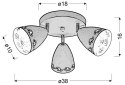 COTY LAMPA SUFITOWA PLAFON 3X40W E14 BIAŁY MAT