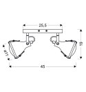 CRODO LAMPA SUFITOWA LISTWA 2X40W E14 SZARY