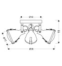 CRODO LAMPA SUFITOWA PLAFON 3X40W E14 SZARY