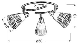 DISCOVERY LAMPA SUFITOWA SPIRALA 3X40W E14 CHROM/BIAŁY