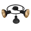 DISO LAMPA SUFITOWA SPIRALA 3X40W E27 CZARNY+ZLOTO