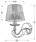 DIVA LAMPA KINKIET 1X40W E14 CHROM/ZŁOTY