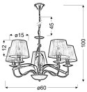 DIVA LAMPA WISZĄCA 5X40W E14 CHROM/ZŁOTY