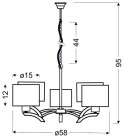 DRAGA LAMPA WISZĄCA 5X60W E27 KREMOWY