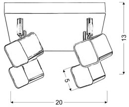 FORMA LAMPA SUFITOWA PLAFON 4X4W LED CHROM