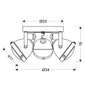 FRODO LAMPA SUFITOWA PLAFON 3X40W GU10 RDZAWY