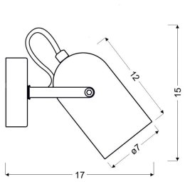 GRAY LAMPA KINKIET 1X40W E14 SZARY