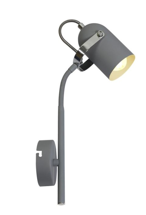 GRAY LAMPA KINKIET NA WYSIĘGNIKU 1X40W E14 SZARY