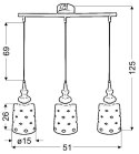 HAMP LAMPA WISZĄCA 3X60W E27 BIAŁY