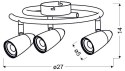LIBERTY LAMPA SUFITOWA SPIRALA 3X4W LED CHROM