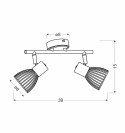 MODO LAMPA SUFITOWA LISTWA 2X40W E14 CZARNY+CHROM