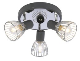 MODO LAMPA SUFITOWA PLAFON 3X40W E14 CZARNY+CHROM