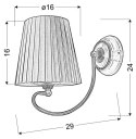 MOZART LAMPA KINKIET 1X60W E27 PATYNOWA MIEDŹ MIODOWY