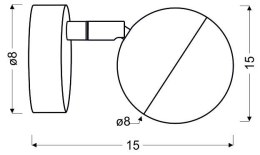 PARTY LAMPA KINKIET 1X3W LED RGB GŁÓWKA OKRĄGŁA 1E Z PRZEGUBEM KD SYSTEM CHROM