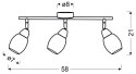 RICO LAMPA SUFITOWA LISTWA 3X6W LED SMD GŁÓWKA OKRĄGŁA 1E Z PRZEGUBEM KD SYSTEM KLOSZ WYMIENNY CHROM/BEZBARWNY