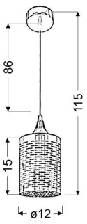 SAND LAMPA WISZĄCA 12 1X40W E27 CHROM