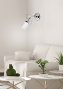 SIMPLI LAMPA KINKIET 1*40W E27 CHROM Z KRYSZTAŁKIEM+KLOSZ Z PASKIEM