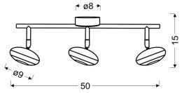 SKIPPER LAMPA SUFITOWA LISTWA 3X6W LED COB GŁÓWKA OKRĄGŁA 1E Z PRZEGUBEM KD SYSTEM CHROM