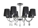 SORENTO LAMPA WISZĄCA 8X40W E14 CHROM ABAŻUR CZARNY