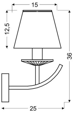 VALENCIA LAMPA KINKIET 1X40W E14 PATYNA 15X36