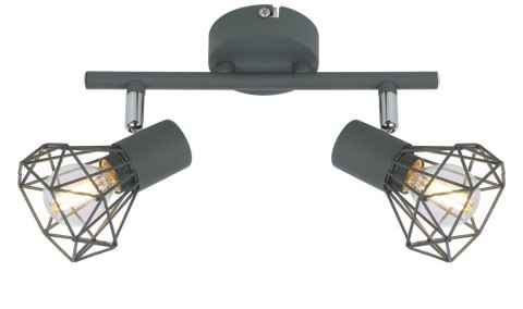 VERVE LAMPA SUFITOWA LISTWA 2X40W E14 MATOWY SZARY